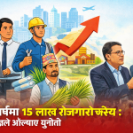पाँच वर्षमा १५ लाख रोजगारीको लक्ष्य: सरकारको महत्वाकांक्षी योजना, कार्यान्वयनमै चुनौती
